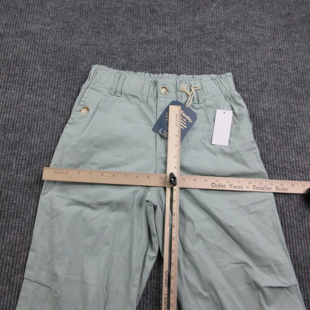 Democracy Pants Womens 6 Green Chino Relaxed Pull On Elastic Pockets 28x29.5 NWT - Picture 6 of 16